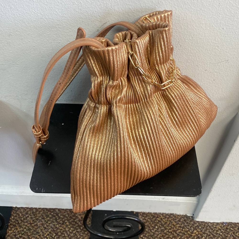 Street Level Pink with Metallic Gold Purse